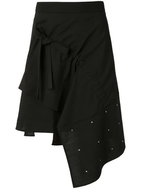 asymmetric embellished skirt