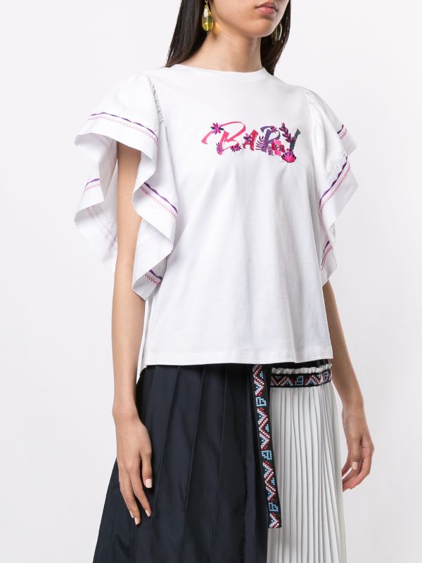 BAPY BY *A BATHING APE® Floral Embroidered Logo T-shirt - Farfetch