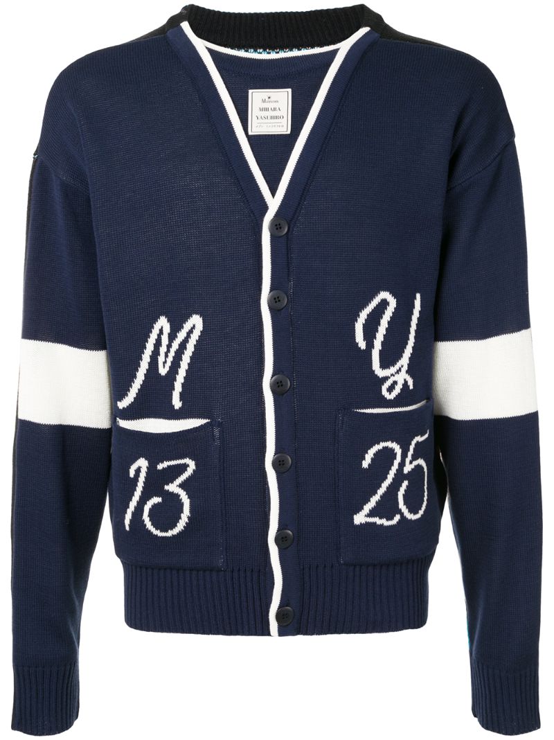 Miharayasuhiro Cardigan Mit Logo-stickerei In Blue