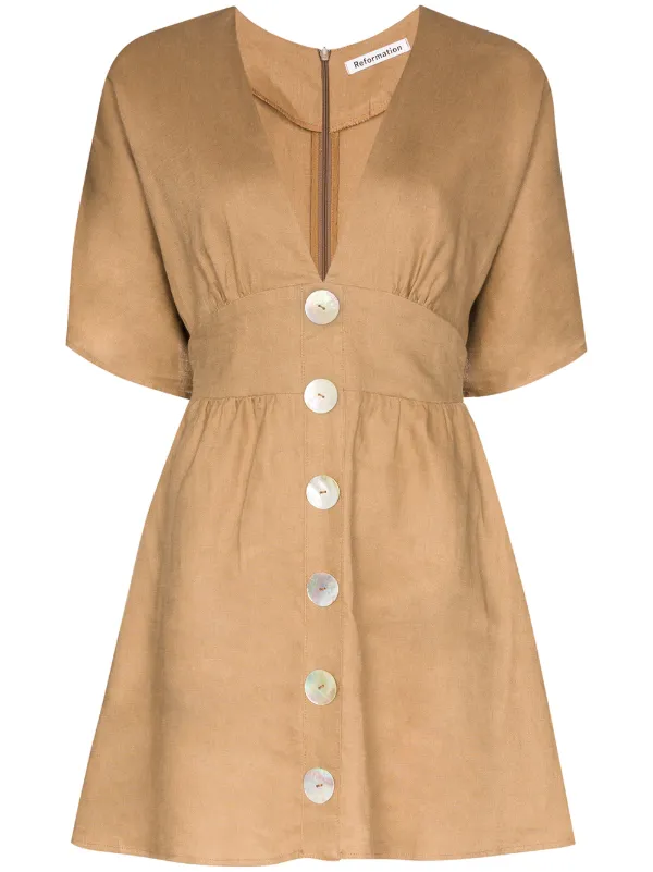 button mini dress