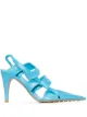 Image 1 of Bottega Veneta BV 90mm crinkled-leather slingback pumps