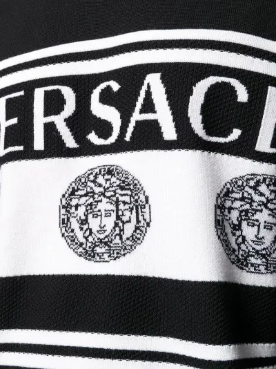 Versace intarsia-knit logo jumper black 