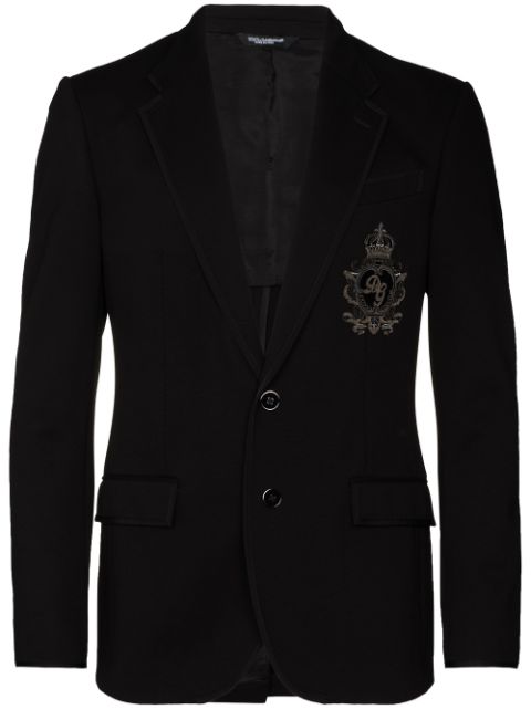 Dolce & Gabbana logo patch jersey blazer