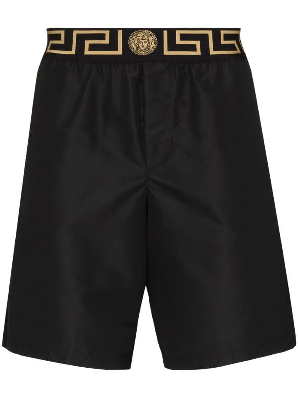 black versace swim shorts