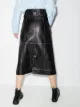 GANNI A-line lambskin midi skirt