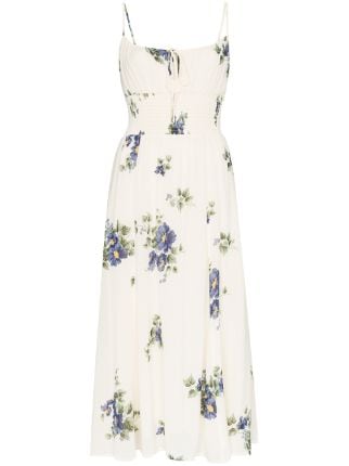 Shop blue Reformation Macadamia floral-print midi dress with Express ...