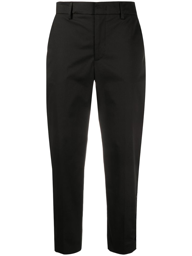 Pt01 Cropped Slim-fit Trousers In Black