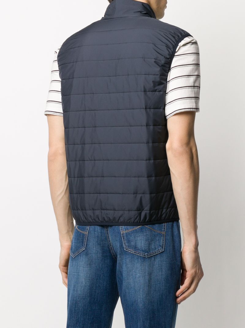 Shop Aspesi Padded Zipped Gilet In Blue