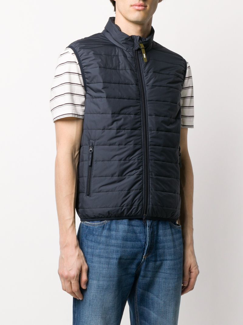 Shop Aspesi Padded Zipped Gilet In Blue