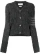 Image 1 of Thom Browne 4-bar aran cable cardigan