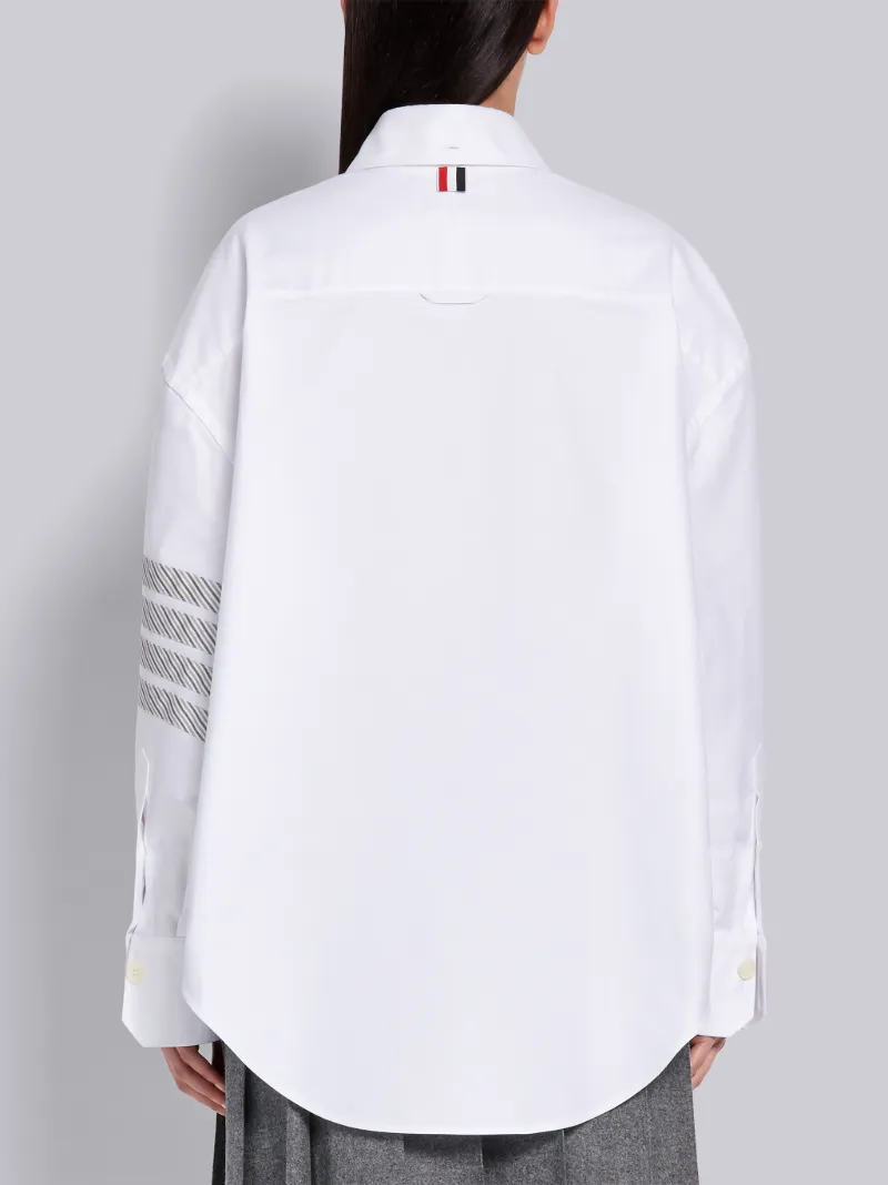 White Cotton Oxford Supersized 4-Bar Shirt | Thom Browne Official