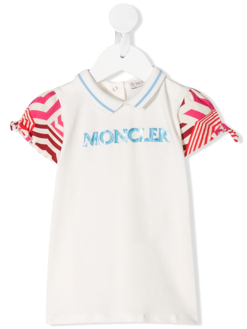 Shop Moncler Contrasting Sleeve Logo-print T-shirt In White