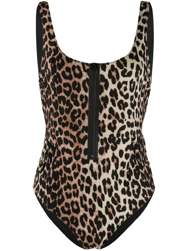 ganni leopard swimsuit