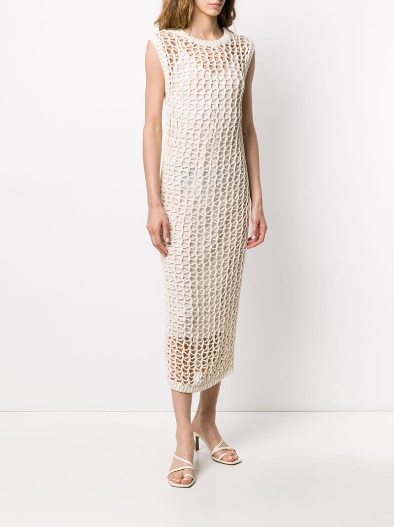 Shop Gentry Portofino Layered Midi Dress In Neutrals