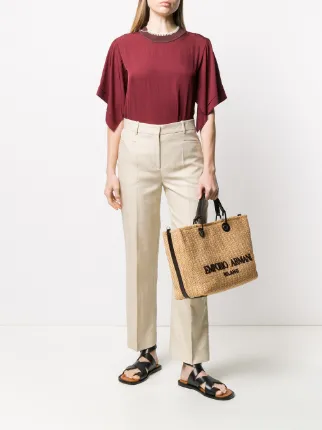 emporio armani straw bag