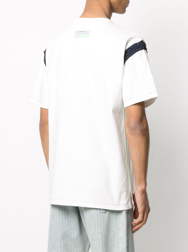 Shop Ader Error Contrasting Band Cotton T-shirt In White