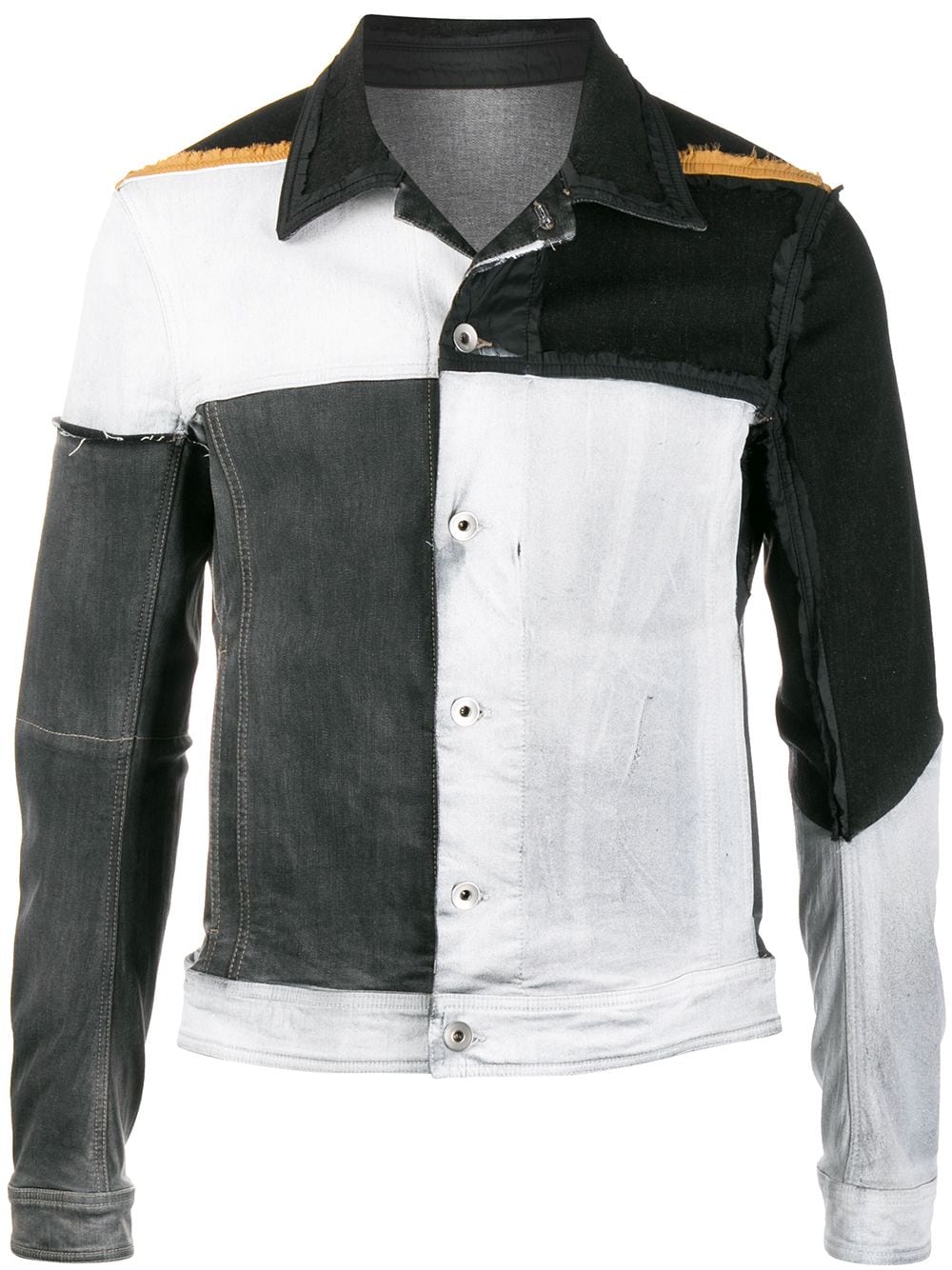 Rick Owens Drkshdw Panelled Denim Jacket In White