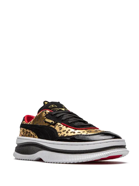 Puma x Deva Charlotte Black Leopard Leather Low Lace Up Womens Trainers  371409 01 | Fruugo IE