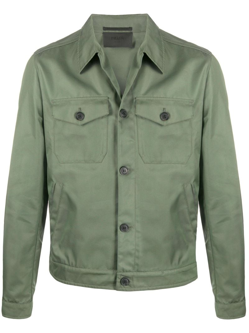 Prada Button-up Shirt Jacket In Green