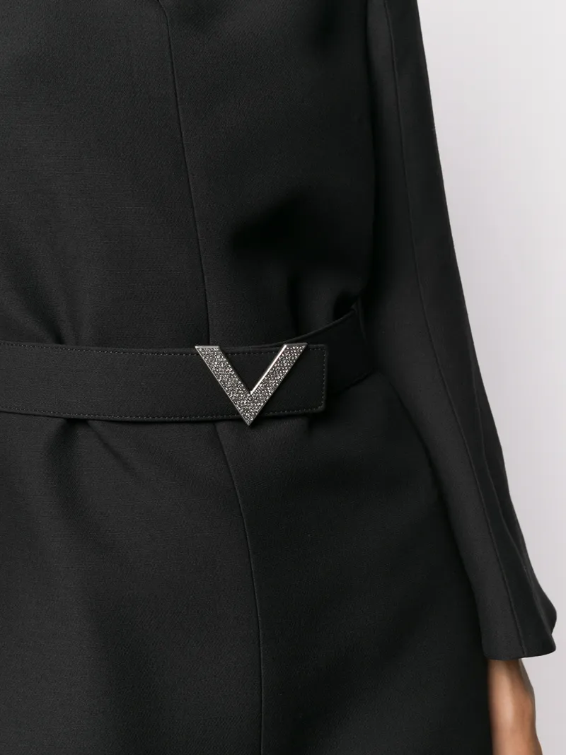 Valentino V Belt Dress In Black