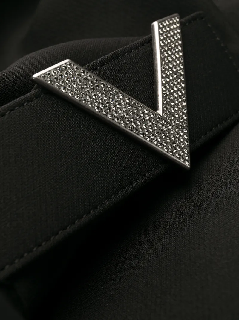 Valentino V Belt Dress In Black