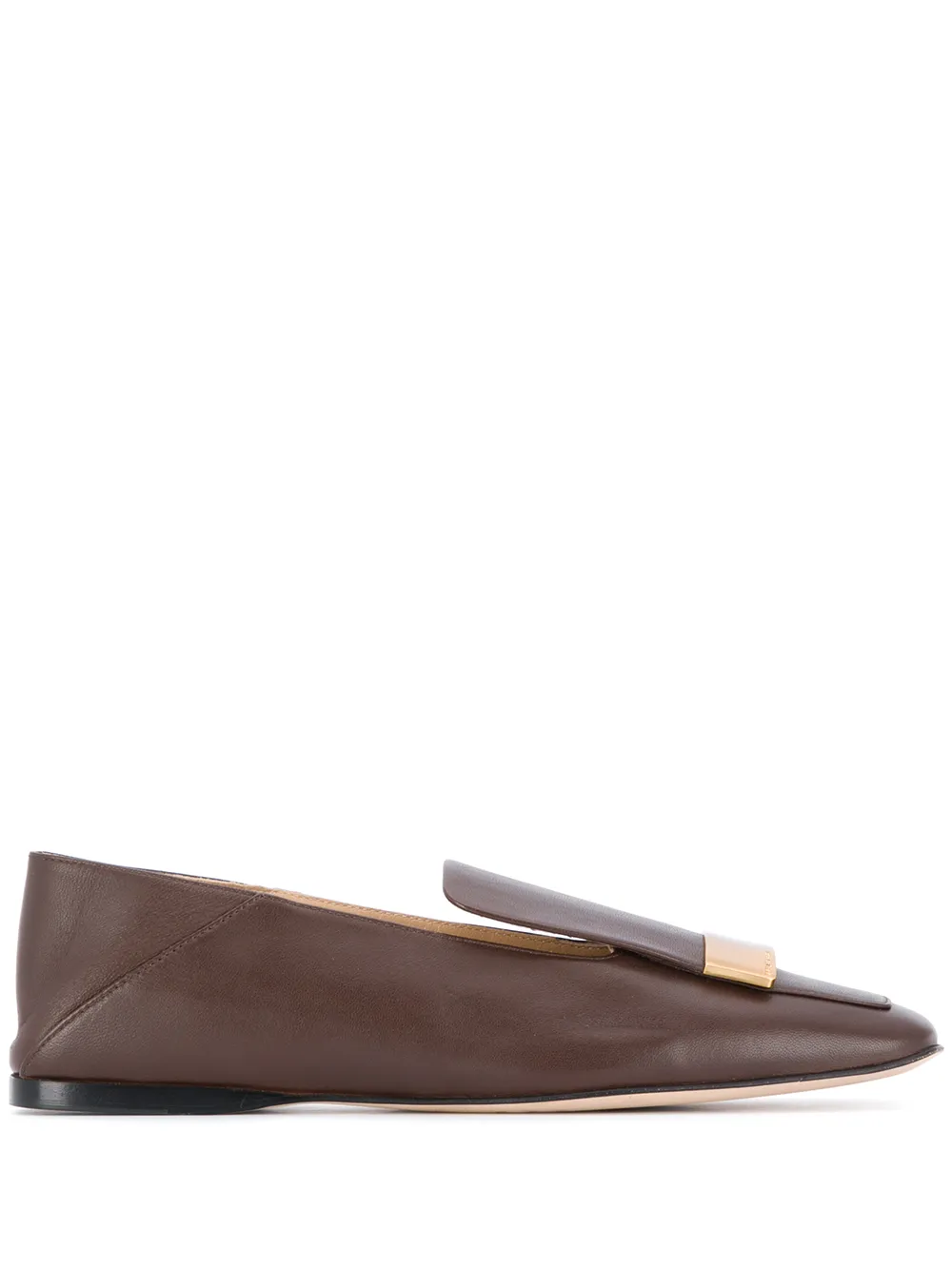 

Sergio Rossi mocasines con placa del logo - Marrón
