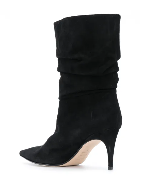 grey ruched ankle boots