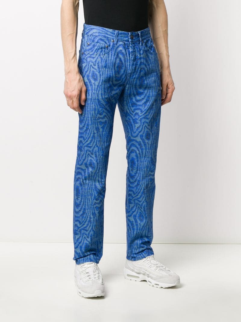 Shop Napa By Martine Rose Abstract Print Jeans In Blue