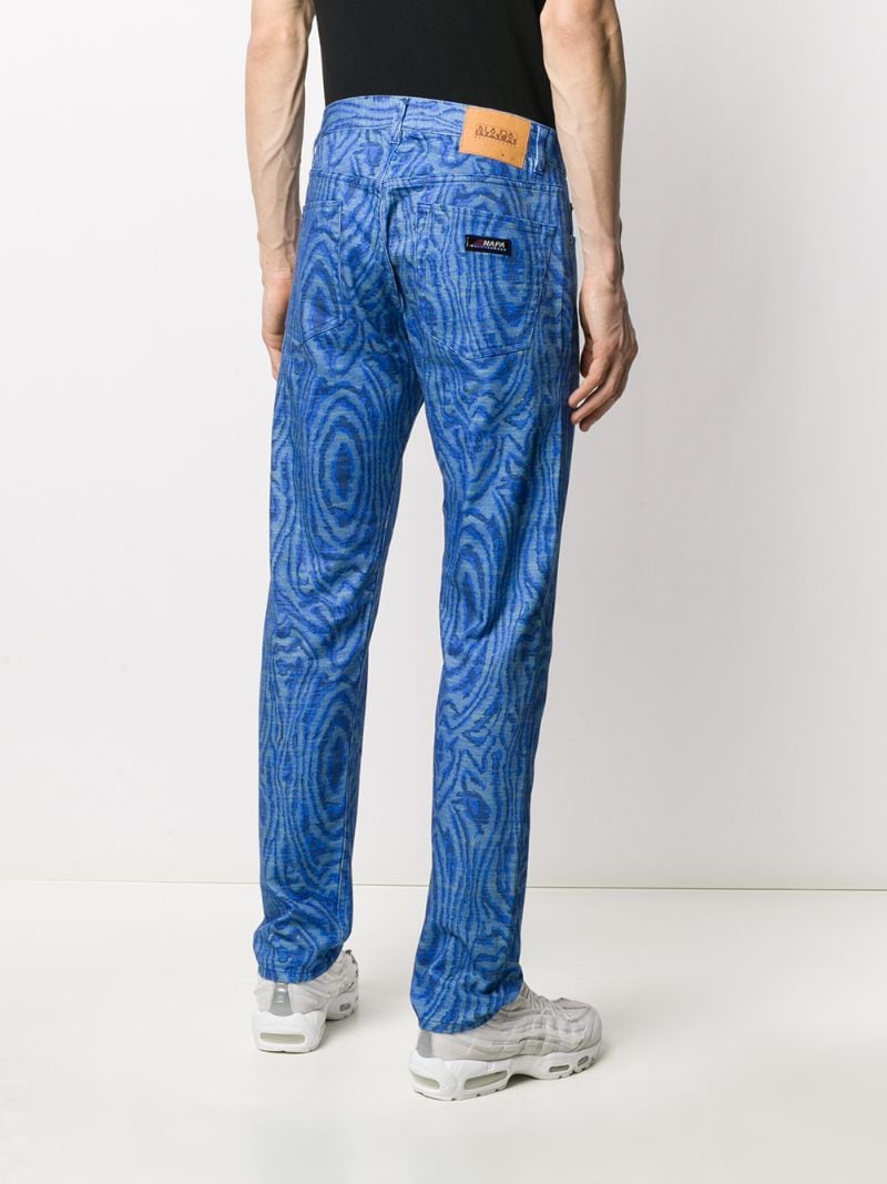 Shop Napa By Martine Rose Abstract Print Jeans In Blue