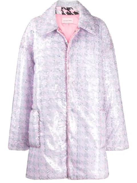 Natasha Zinko oversized sequinned houndstooth print coat