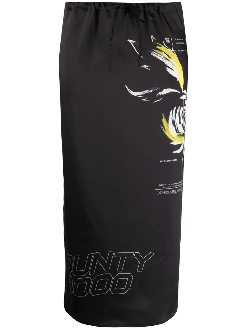 Marcelo Burlon County Of Milan Flower Shipping Skirt In Black