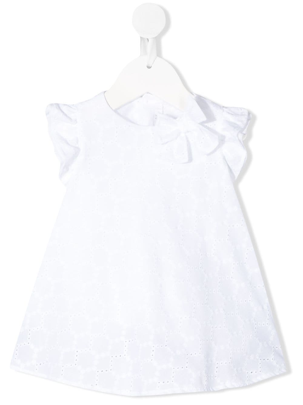 Shop Il Gufo Embroidered Flared Dress In White