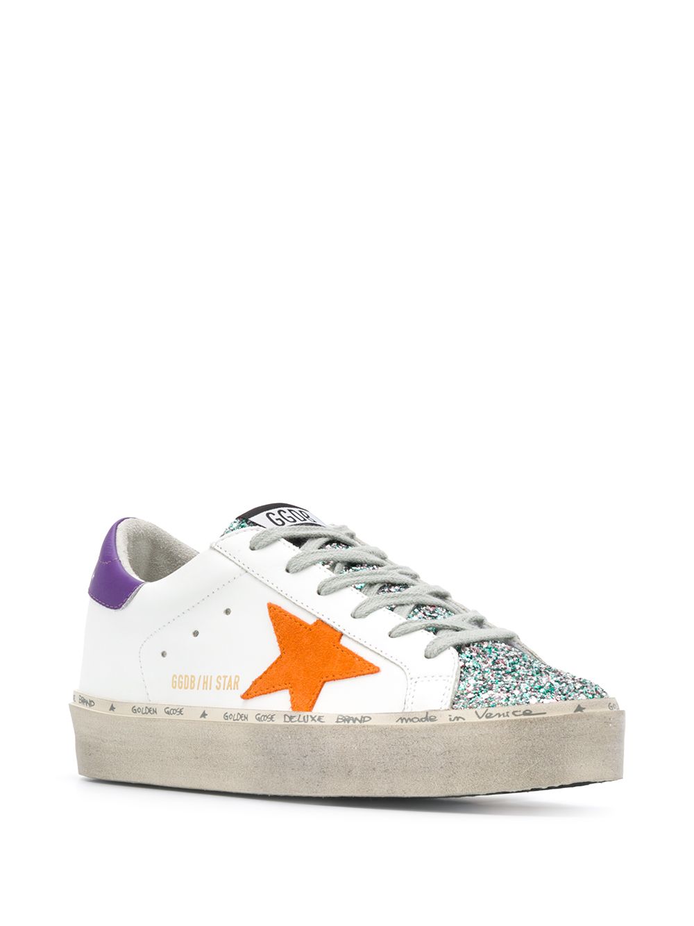 фото Golden goose кроссовки hi-star с эффектом потертости