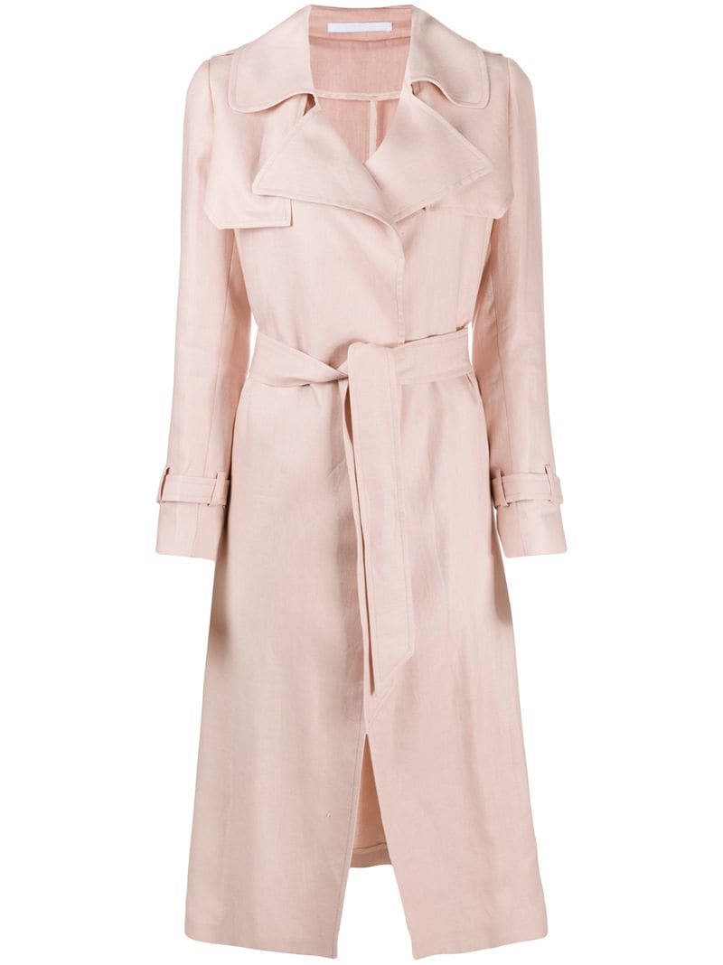 Tagliatore Belted Trench Coat In Pink