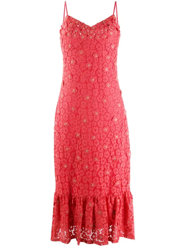 michael kors red floral dress