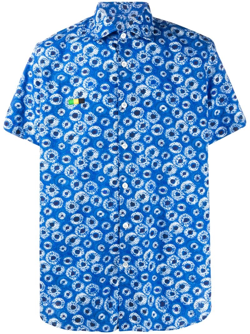 Department 5 Embroidered Short-sleeve Shirt In Blue