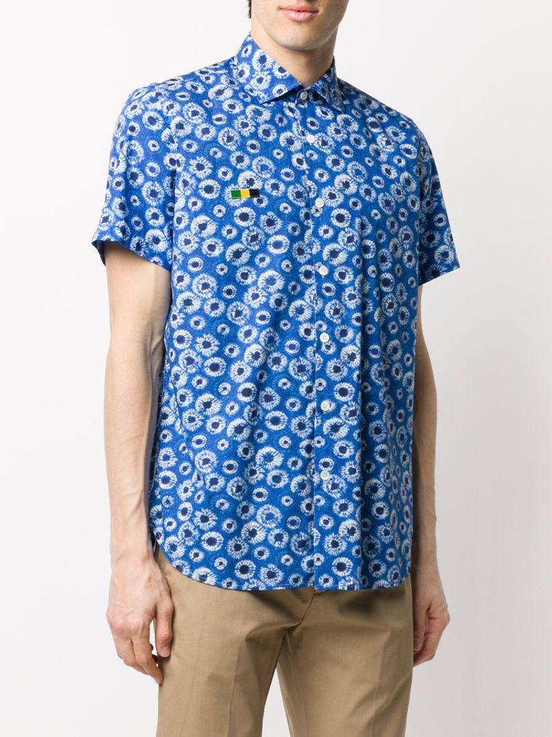 Shop Department 5 Embroidered Short-sleeve Shirt In Blue