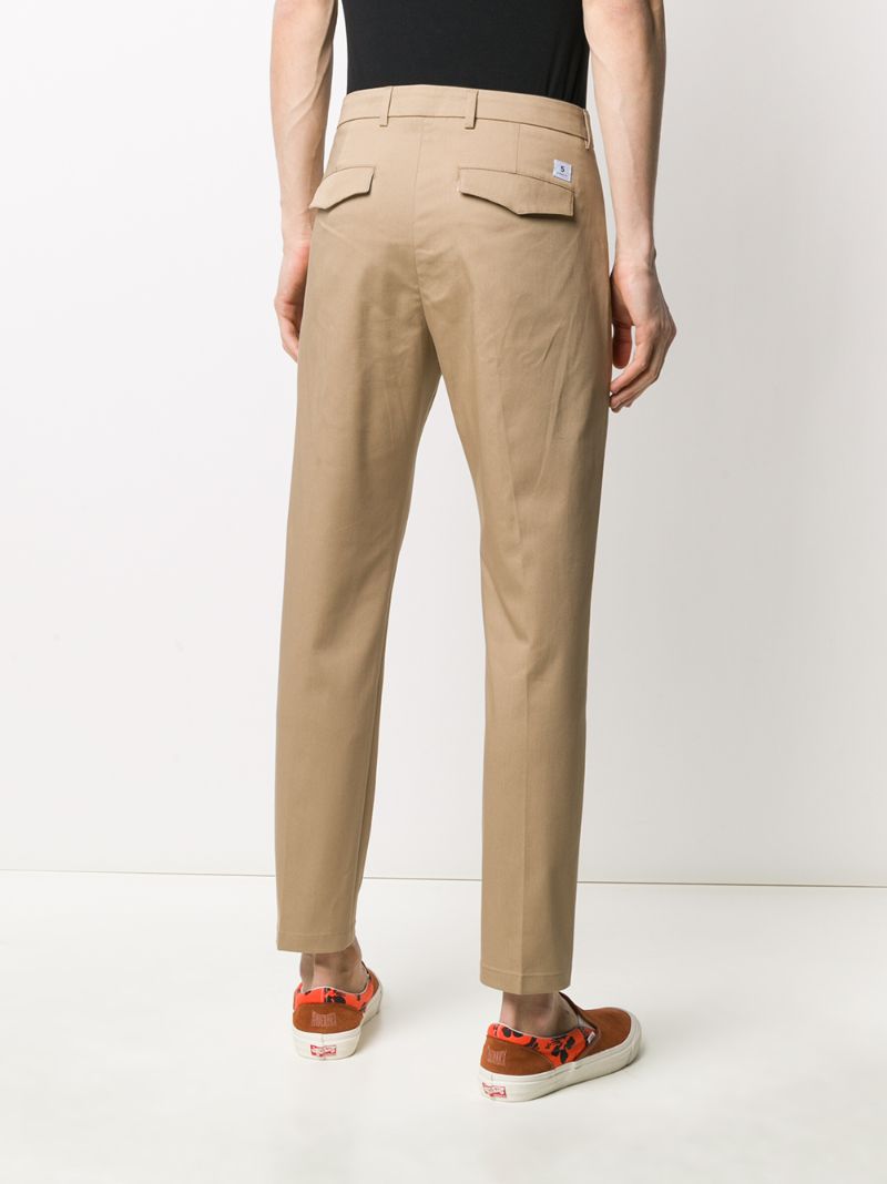 Shop Department 5 Slim-fit Tailored Trousers In Neutrals