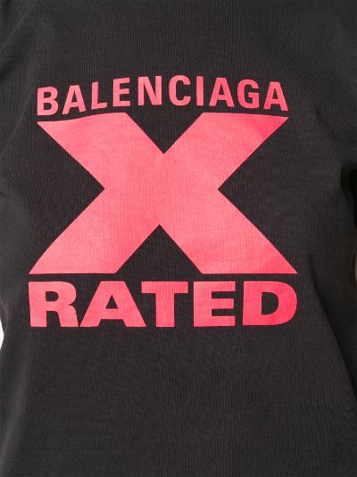 Balenciaga X-rated print T-shirt black | MODES