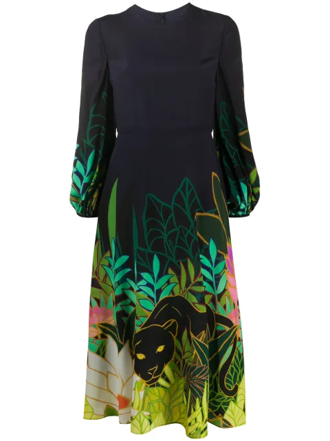 Valentino Garavani Panther in the Jungle midi dress
