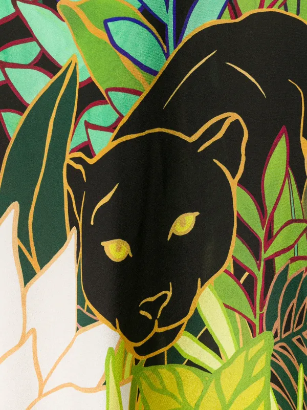 Valentino Garavani Panther In The Jungle Midi Dress | Blue | FARFETCH