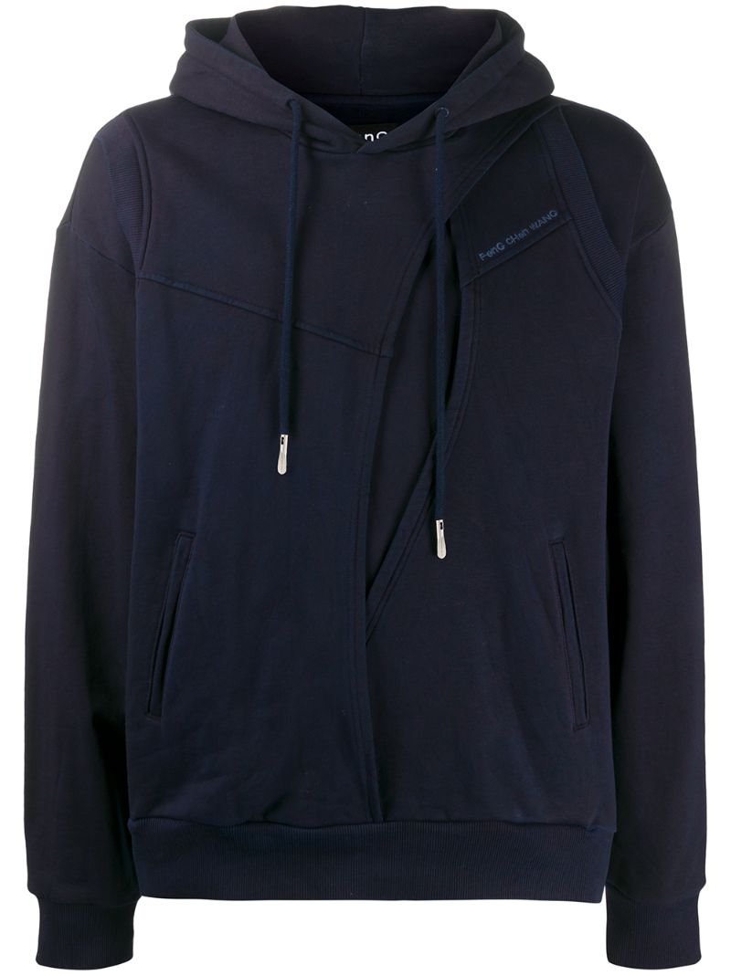 Feng Cheng Wang Mesh Panel Hoodie In Blue