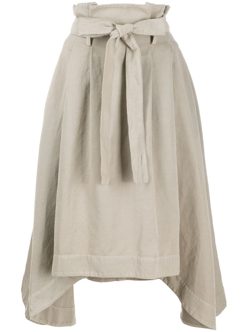 Stefano Mortari Paperbag-waist Draped Skirt In Neutrals