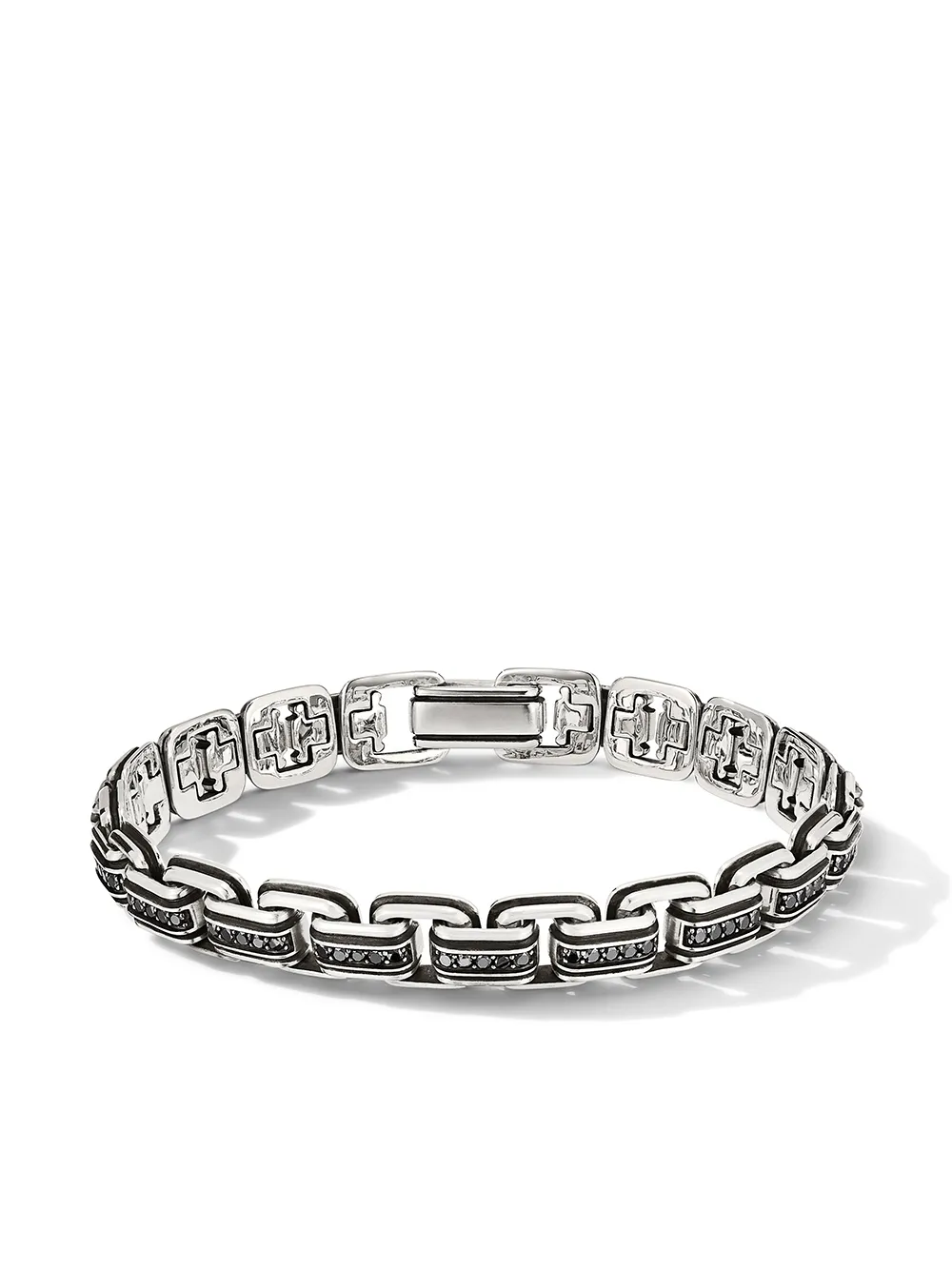 

David Yurman sterling silver Deco diamond chain link bracelet