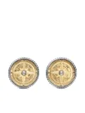David Yurman 18kt yellow gold and sterling silver Maritime Compass diamond cufflinks (16mm)