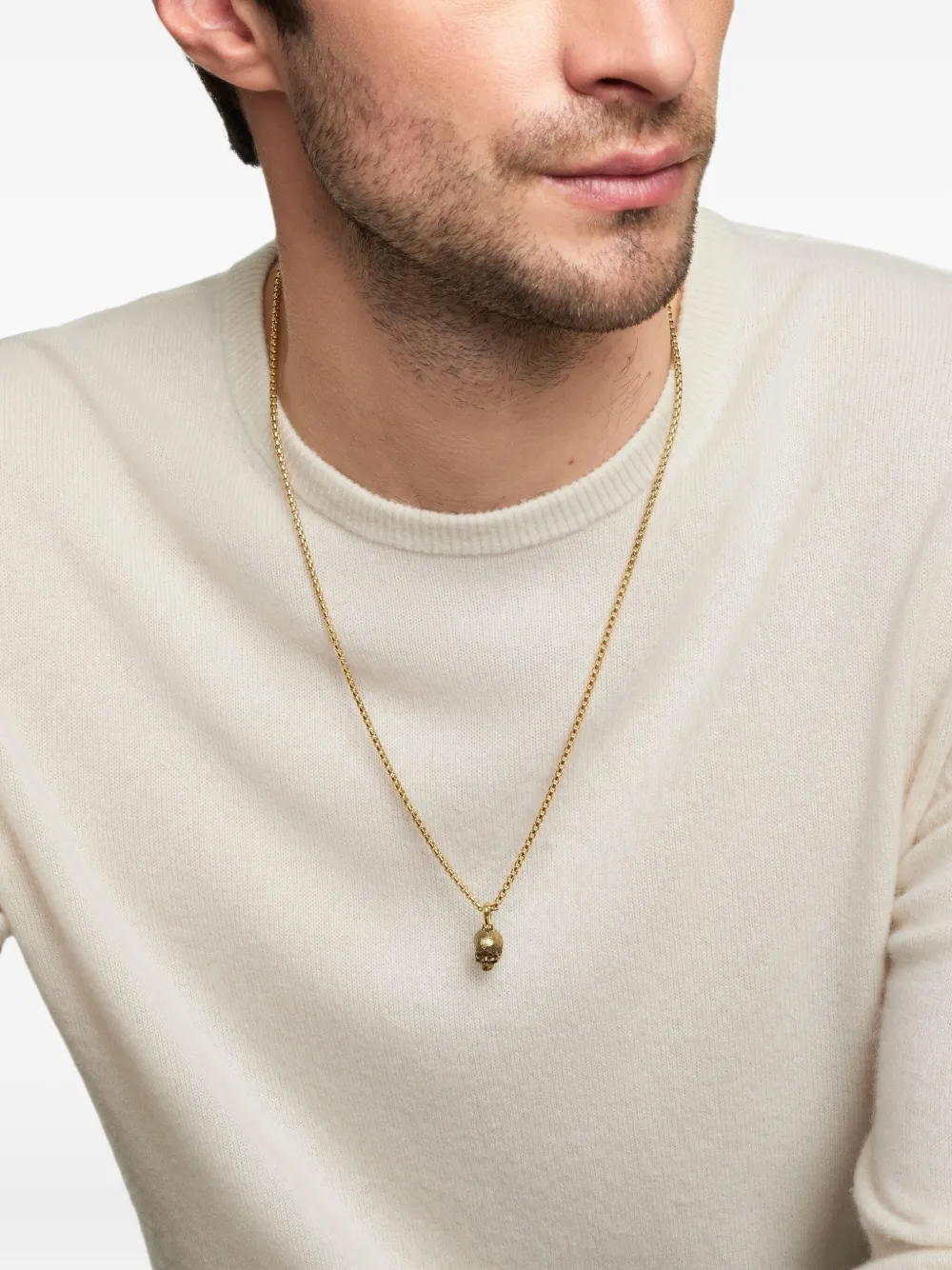 David Yurman 18kt yellow gold Memento Mori Skull amulet (16mm) | Image 2