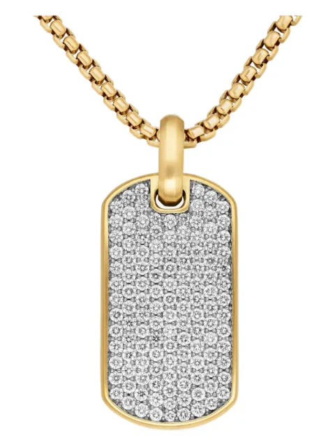 David Yurman etiqueta Chevron en oro amarillo de 18kt con diamantes de 35mm