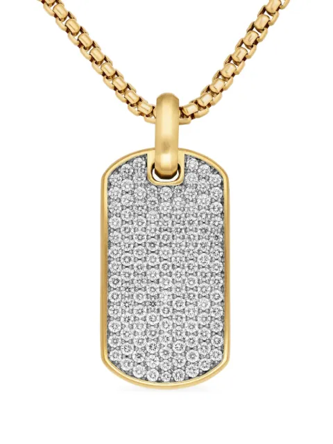 David Yurman étiquette Chevron en or 18ct pavée de diamants (35 mm)