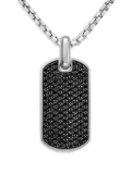 David Yurman sterling silver Chevron diamond tag (35mm)