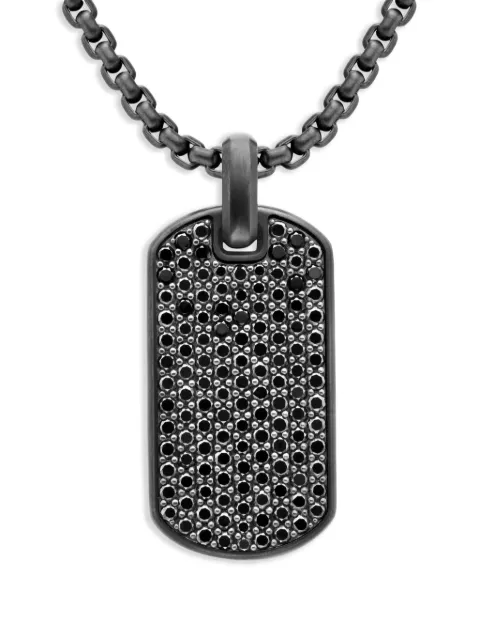 David Yurman etiqueta Chevron en plata de ley con diamante de 35mm